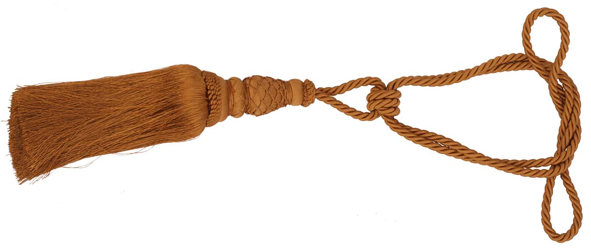 Curtain Tie Backs with Tassels - Golden Colored Rayon Cord-Style Drapery Holdbacks - Thread Beads with Fish Net Pattern - Home Decor Furnishings & Supplies - Buy in Bulk Wholesale